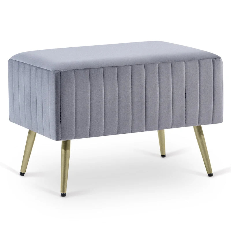 24  Modern Upholstered Entryway Bench with Padded Velvet Seat
