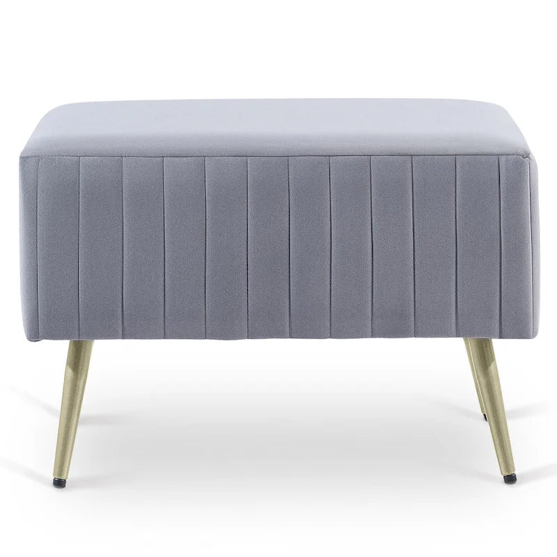 24  Modern Upholstered Entryway Bench with Padded Velvet Seat