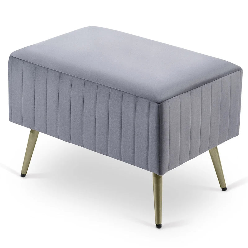 24  Modern Upholstered Entryway Bench with Padded Velvet Seat