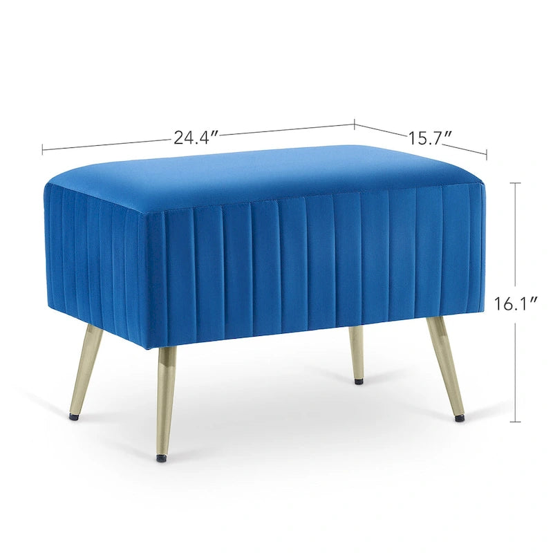 24  Modern Upholstered Entryway Bench with Padded Velvet Seat