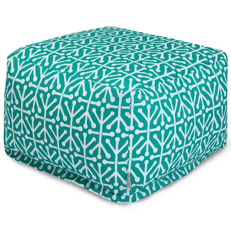 Majestic Home Goods Indoor Outdoor Aruba Ottoman Pouf 27 in L x 27 in W x 17 in H