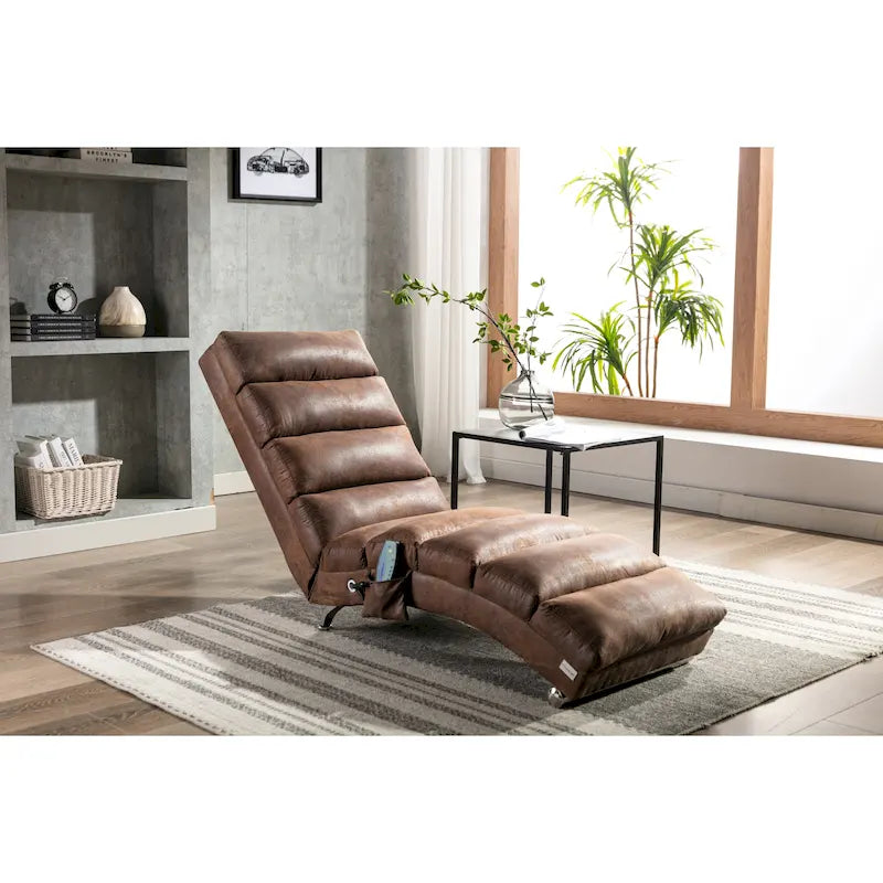 Linen Chaise Lounge Indoor Chair, Modern Long Lounger for Office or Living Room