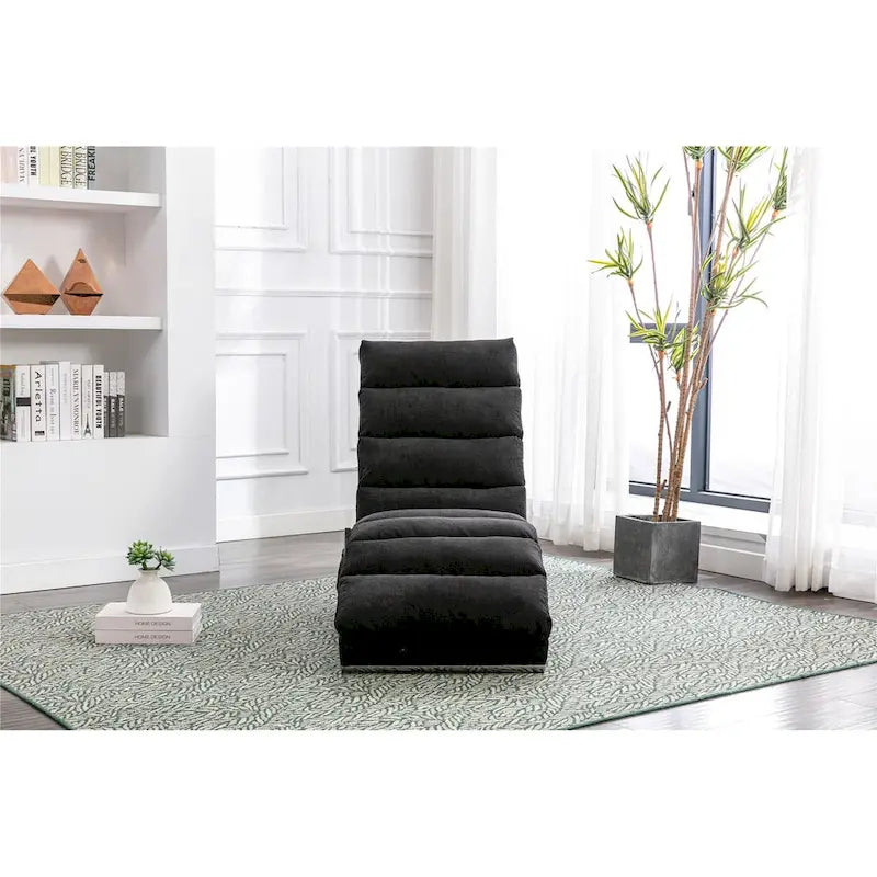 Linen Chaise Lounge Indoor Chair, Modern Long Lounger for Office or Living Room