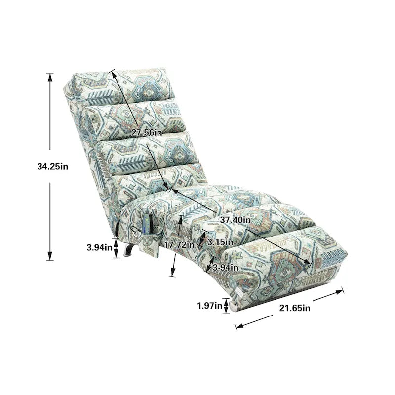 Linen Chaise Lounge Indoor Chair, Modern Long Lounger for Office or Living Room