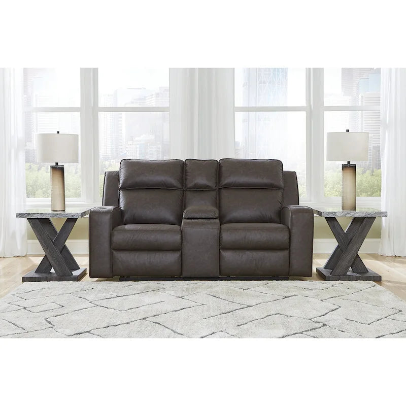 Signature Design by Ashley Lavenhorne Reclining Loveseat with Console - 77 W x 42 D x 43 H
