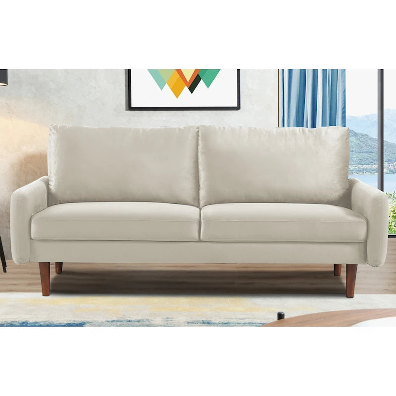 US Pride Furnitirue 70 W Tapered-Leg Velvet Sofa