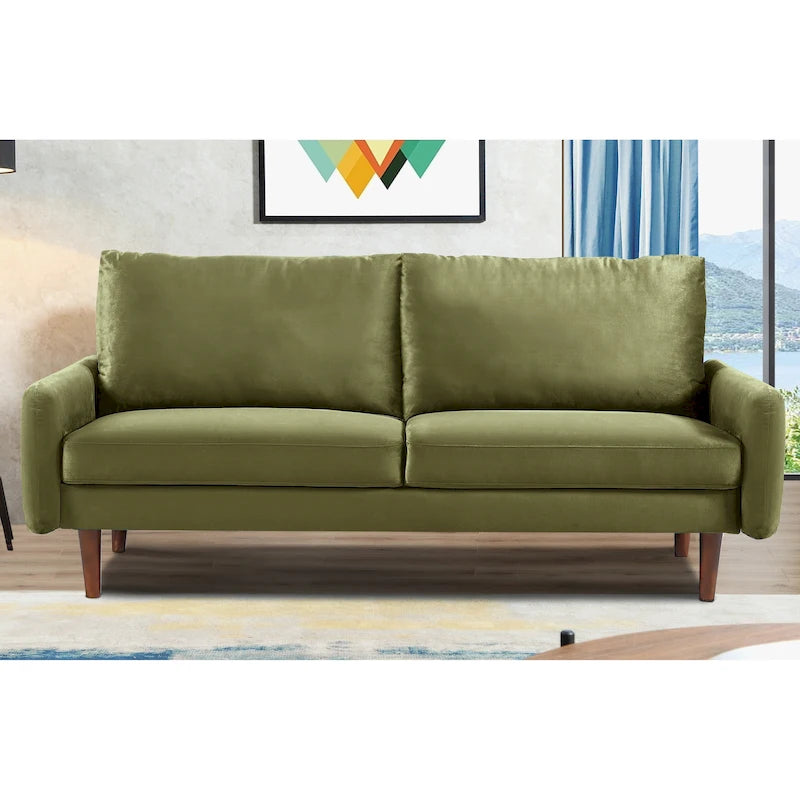 US Pride Furnitirue 70 W Tapered-Leg Velvet Sofa