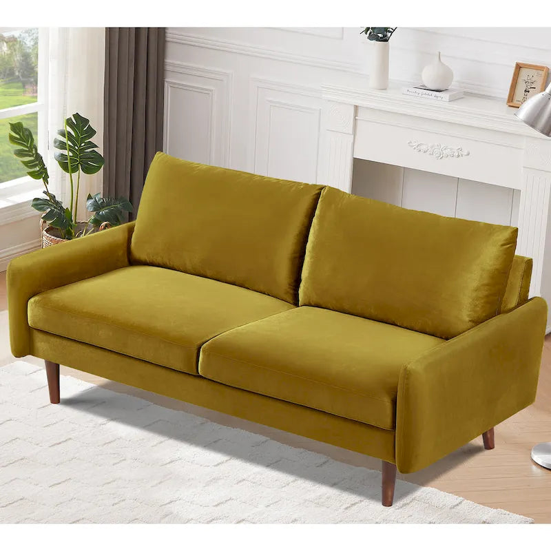US Pride Furnitirue 70 W Tapered-Leg Velvet Sofa