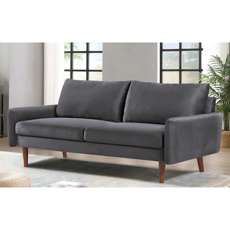 US Pride Furnitirue 70 W Tapered-Leg Velvet Sofa