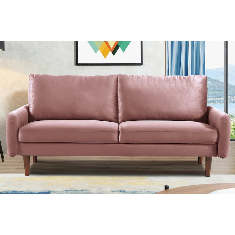 US Pride Furnitirue 70 W Tapered-Leg Velvet Sofa