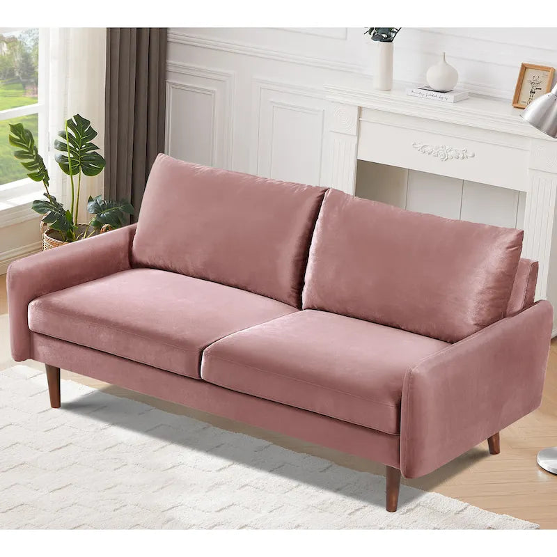 US Pride Furnitirue 70 W Tapered-Leg Velvet Sofa