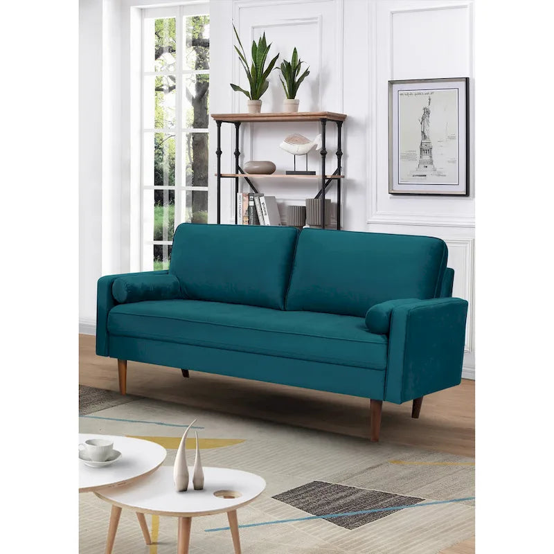 US Pride Furnitirue 70 W Tapered-Leg Velvet Sofa