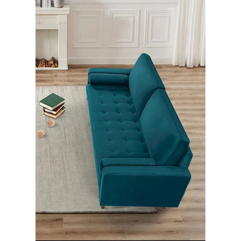 US Pride Furnitirue 70 W Tapered-Leg Velvet Sofa