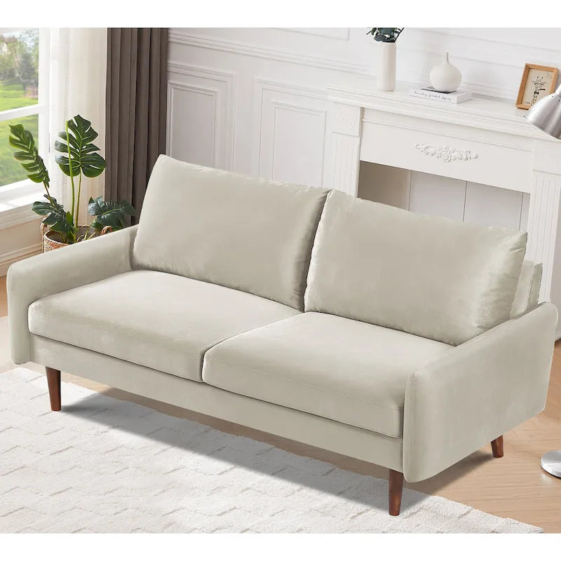 US Pride Furnitirue 70 W Tapered-Leg Velvet Sofa