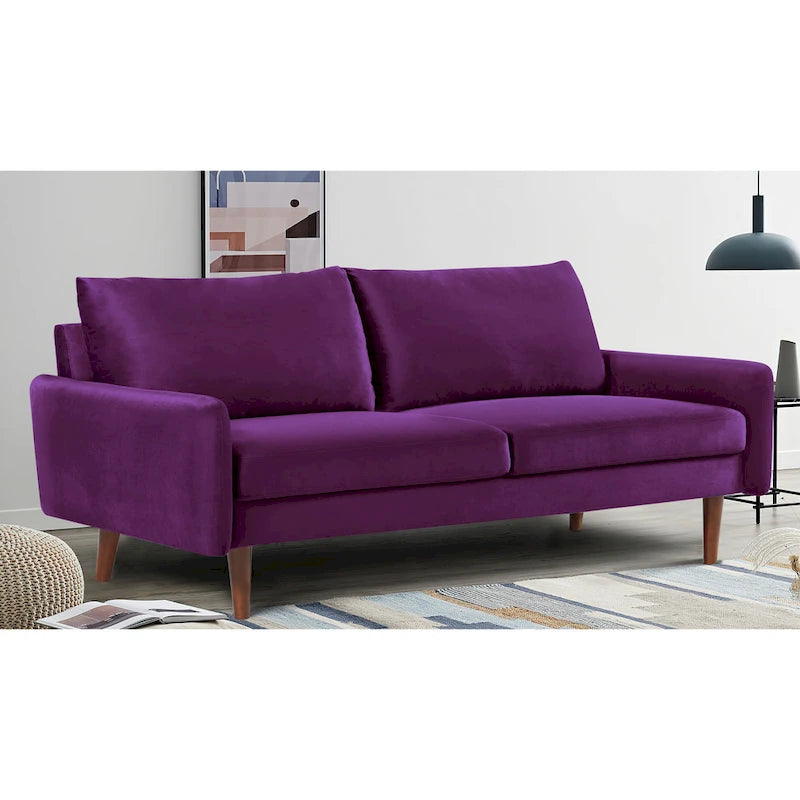 US Pride Furnitirue 70 W Tapered-Leg Velvet Sofa