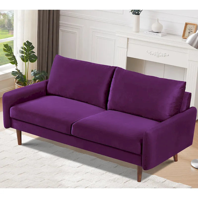 US Pride Furnitirue 70 W Tapered-Leg Velvet Sofa