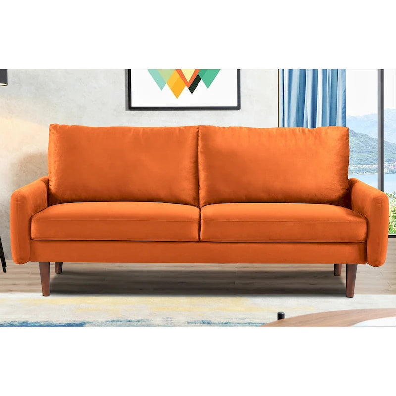 US Pride Furnitirue 70 W Tapered-Leg Velvet Sofa