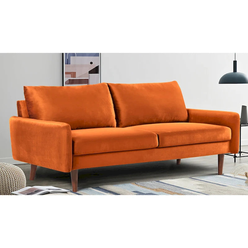 US Pride Furnitirue 70 W Tapered-Leg Velvet Sofa