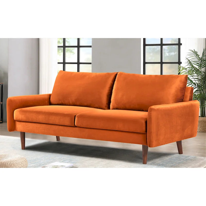 US Pride Furnitirue 70 W Tapered-Leg Velvet Sofa