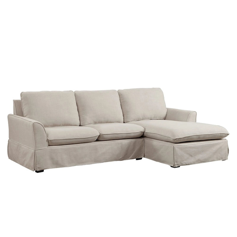Gami Transitional Linen Fabric Skirted Sectional by Furniture of America