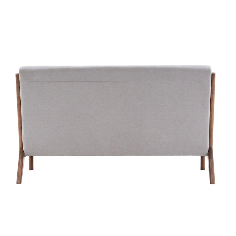 Porthos Home Juno Fabric Loveseat Small Couch Sofa with Pillows, Rubberwood Frame