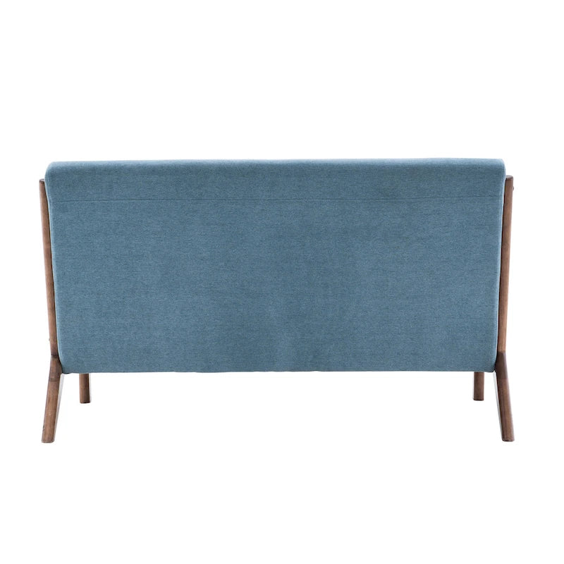 Porthos Home Juno Fabric Loveseat Small Couch Sofa with Pillows, Rubberwood Frame