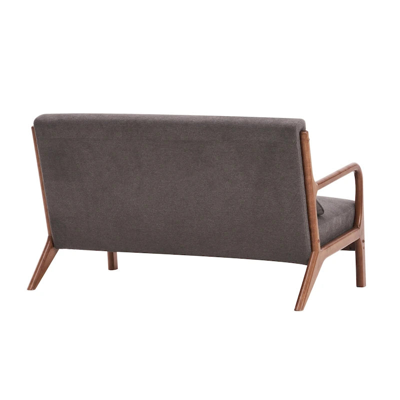 Porthos Home Juno Fabric Loveseat Small Couch Sofa with Pillows, Rubberwood Frame