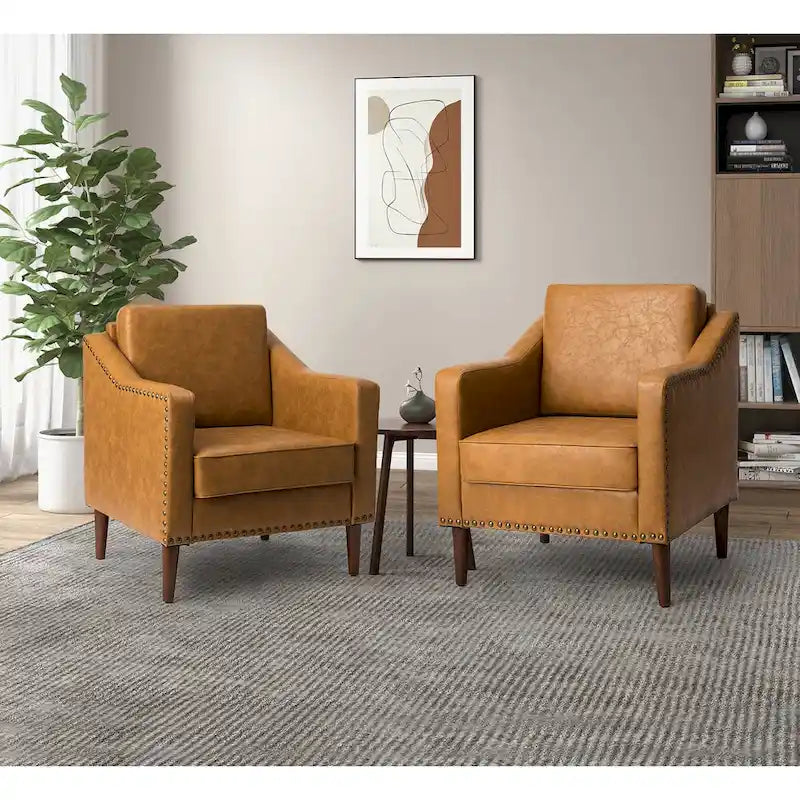 Duarte Transitional Armchair with Sloped Arms Set of 2