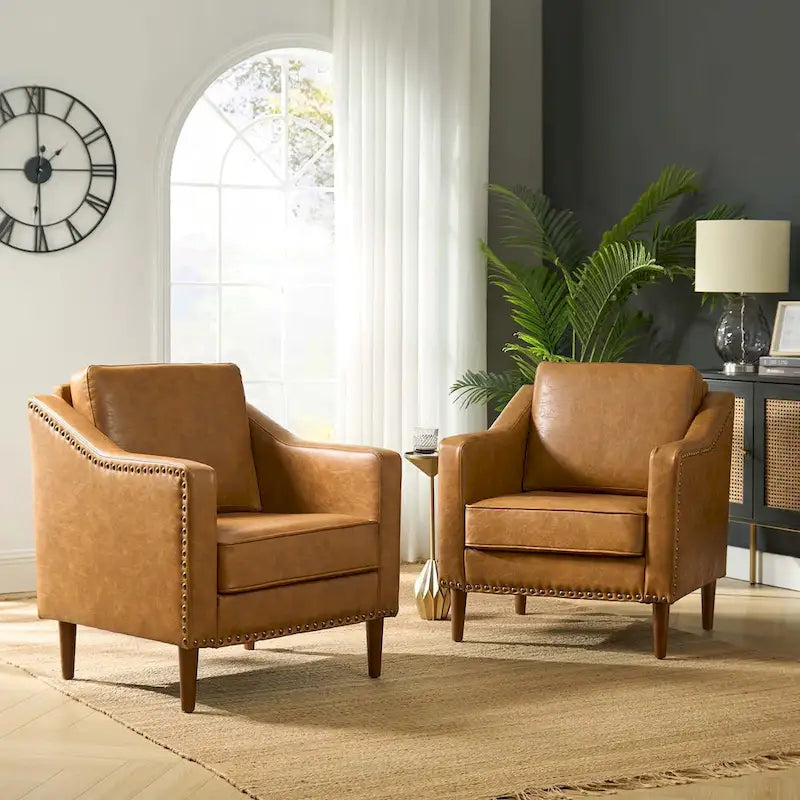 Duarte Transitional Armchair with Sloped Arms Set of 2