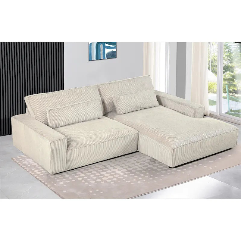 US Pride Furniture 105.52 W Oversized Wood Frame Luxe Sectional Sofa