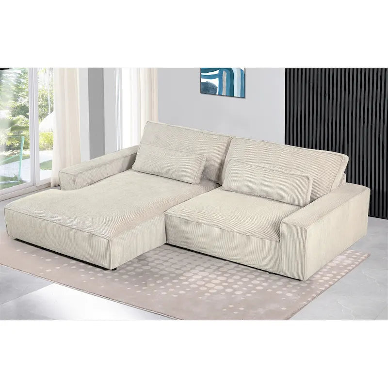 US Pride Furniture 105.52 W Oversized Wood Frame Luxe Sectional Sofa