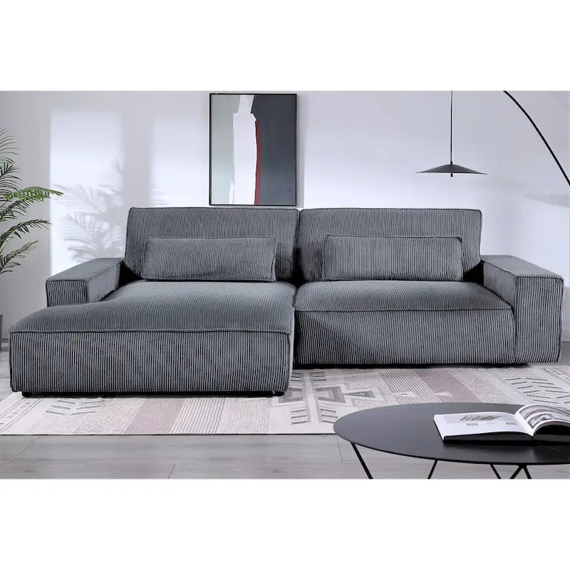 US Pride Furniture 105.52 W Oversized Wood Frame Luxe Sectional Sofa