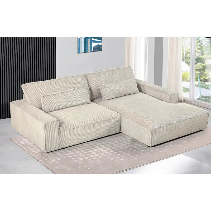 US Pride Furniture 105.52 W Oversized Wood Frame Luxe Sectional Sofa