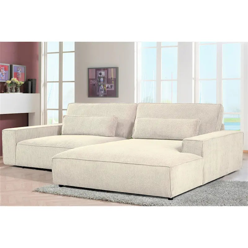 US Pride Furniture 105.52 W Oversized Wood Frame Luxe Sectional Sofa