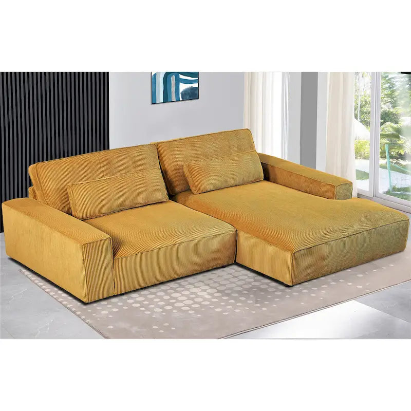 US Pride Furniture 105.52 W Oversized Wood Frame Luxe Sectional Sofa