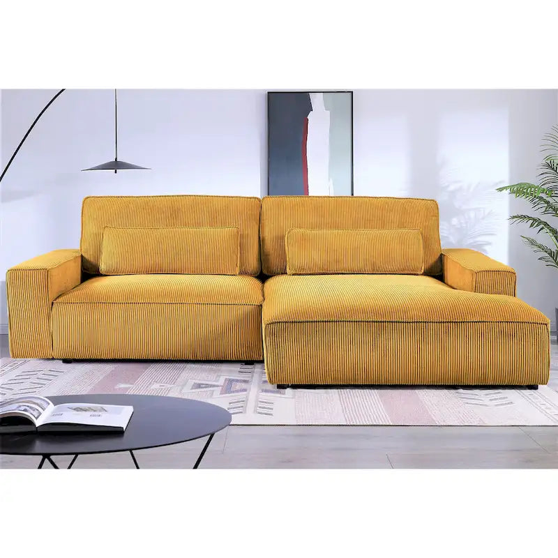US Pride Furniture 105.52 W Oversized Wood Frame Luxe Sectional Sofa