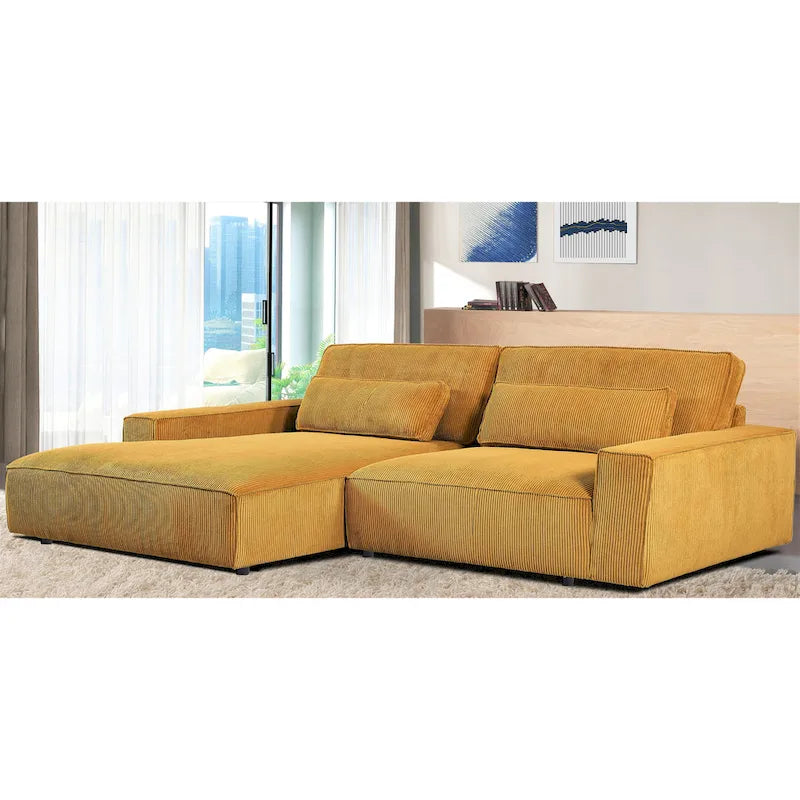 US Pride Furniture 105.52 W Oversized Wood Frame Luxe Sectional Sofa