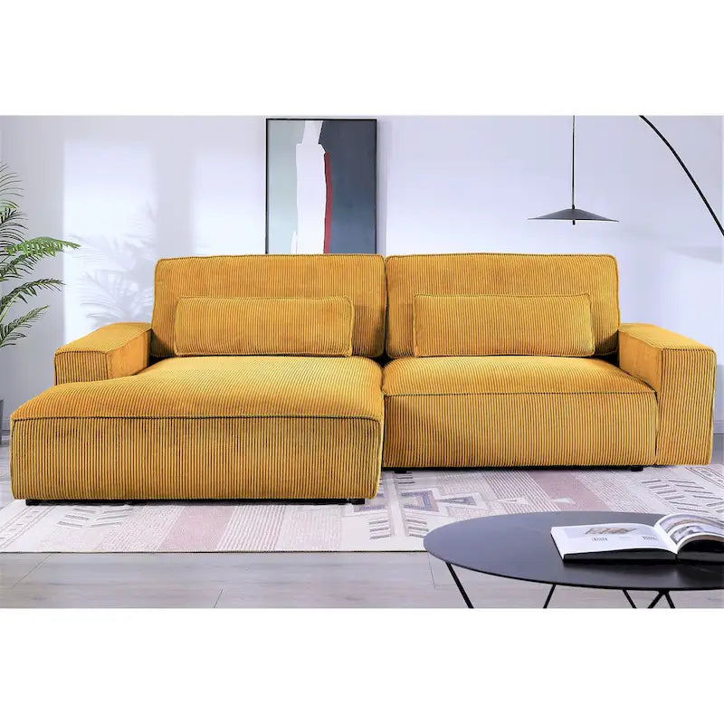 US Pride Furniture 105.52 W Oversized Wood Frame Luxe Sectional Sofa