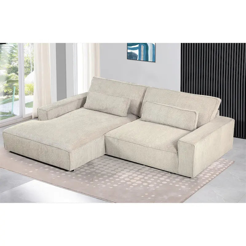 US Pride Furniture 105.52 W Oversized Wood Frame Luxe Sectional Sofa