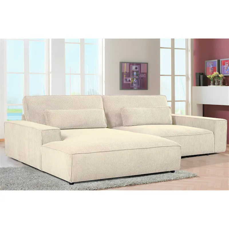 US Pride Furniture 105.52 W Oversized Wood Frame Luxe Sectional Sofa