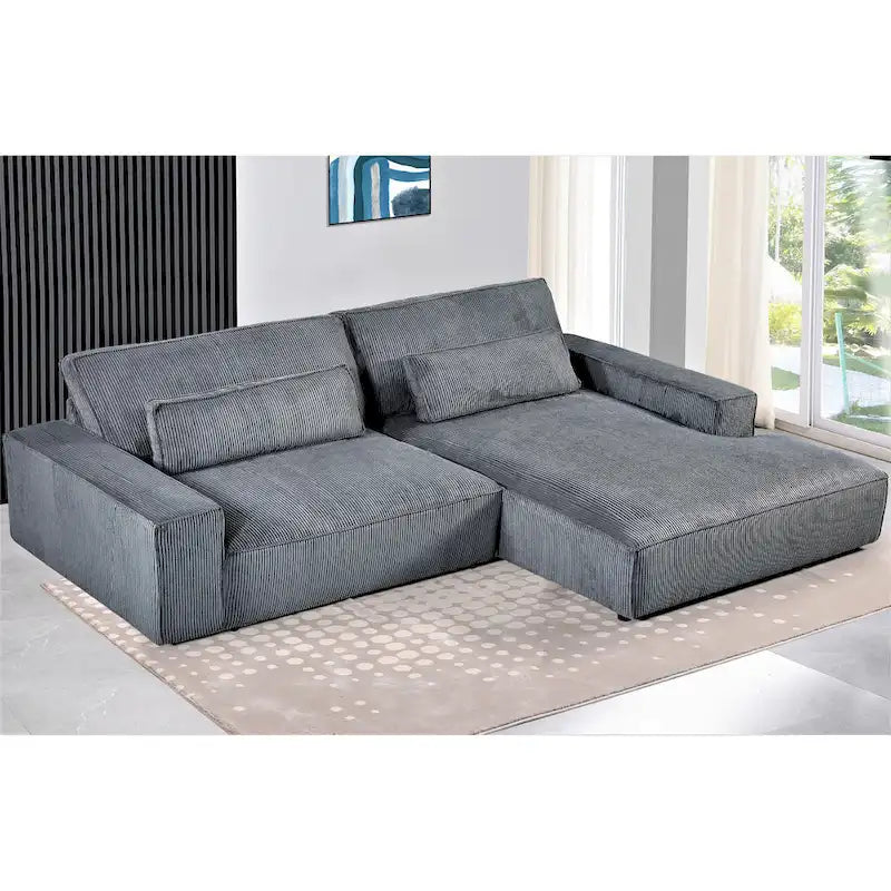US Pride Furniture 105.52 W Oversized Wood Frame Luxe Sectional Sofa
