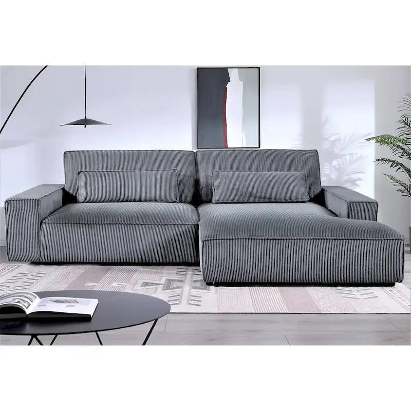 US Pride Furniture 105.52 W Oversized Wood Frame Luxe Sectional Sofa