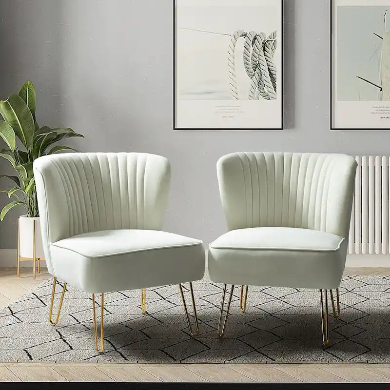 Barto Upholstered Side Chair with Tufted Back Set of 2 by HULALA HOME