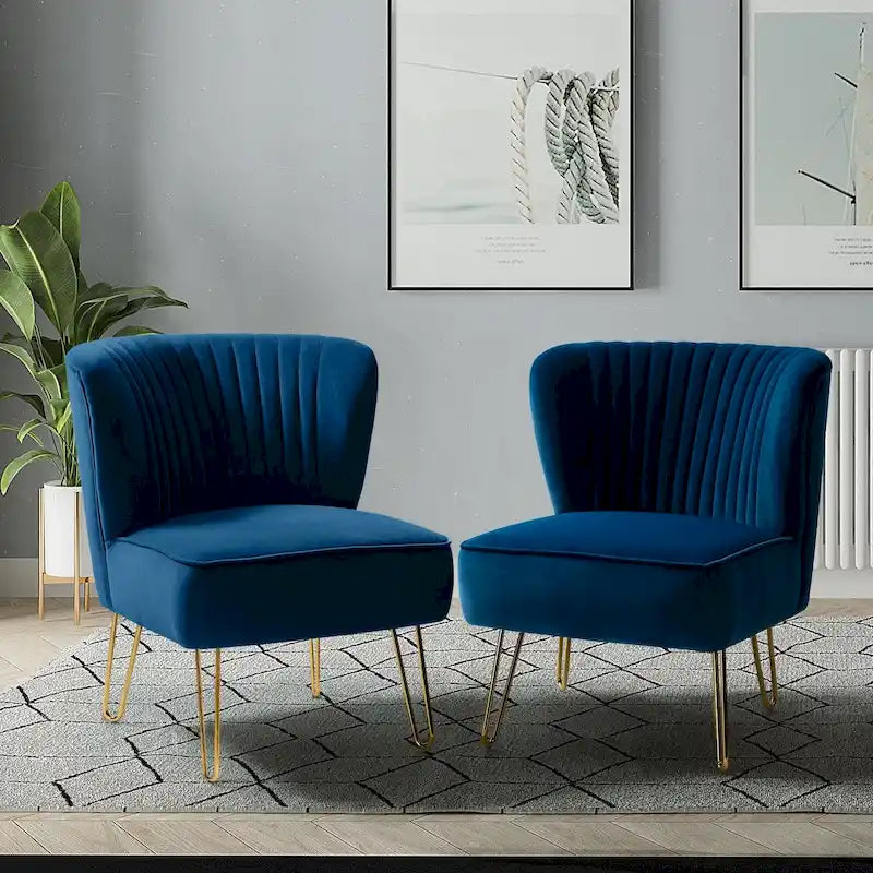 Barto Upholstered Side Chair with Tufted Back Set of 2 by HULALA HOME