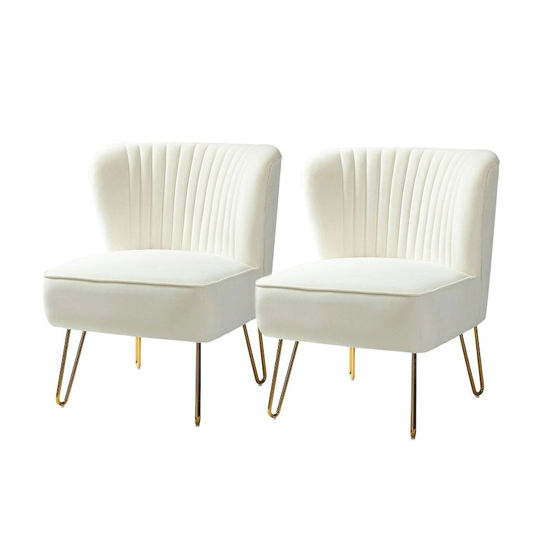 Barto Upholstered Side Chair with Tufted Back Set of 2 by HULALA HOME