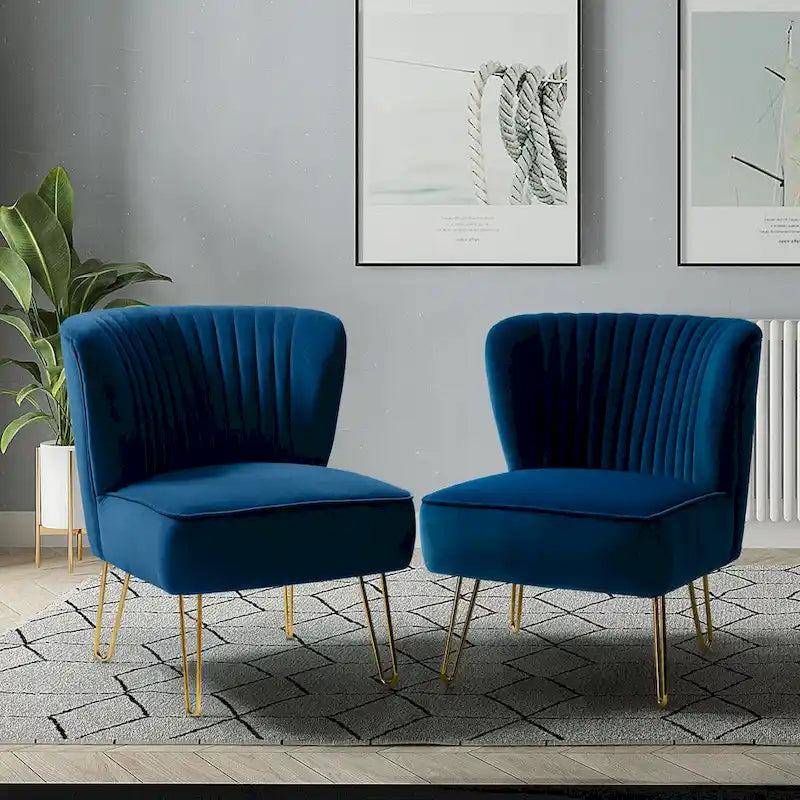 Barto Upholstered Side Chair with Tufted Back Set of 2 by HULALA HOME