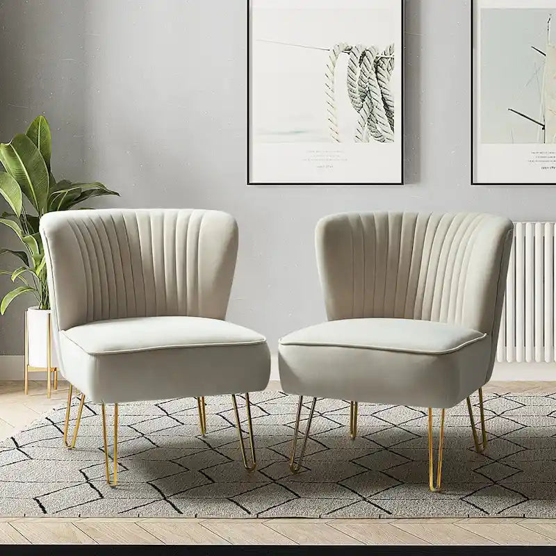 Barto Upholstered Side Chair with Tufted Back Set of 2 by HULALA HOME