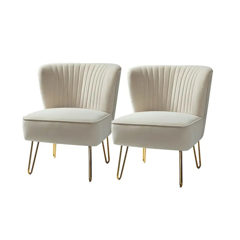 Barto Upholstered Side Chair with Tufted Back Set of 2 by HULALA HOME