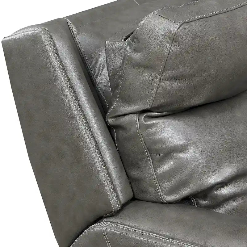 Newport Power Top Grain Leather Reclining Loveseat with Console by Greyson Living