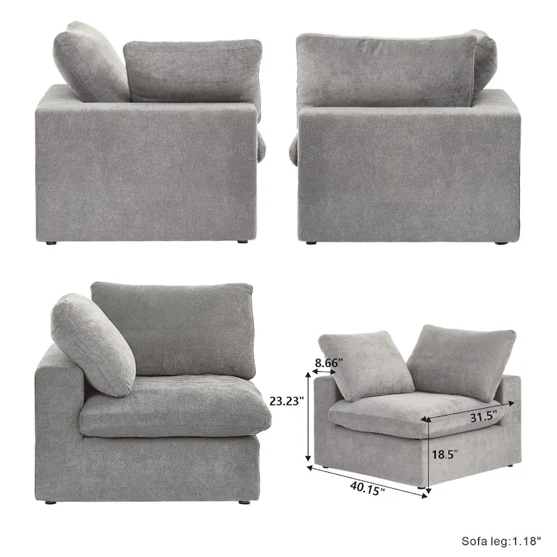 L Shape Modern Modular Convertible Sectional Sofa Couch